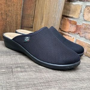 Fly Flot Italian Knit Women's Black Mesh Slip-On Mules Clogs Slipper Shoe Size 9